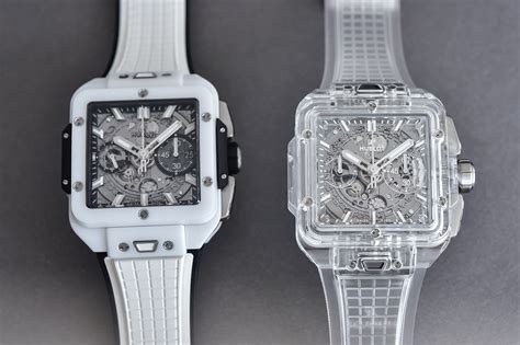 hublot square bang unico sapphire|Hublot transparent watch.